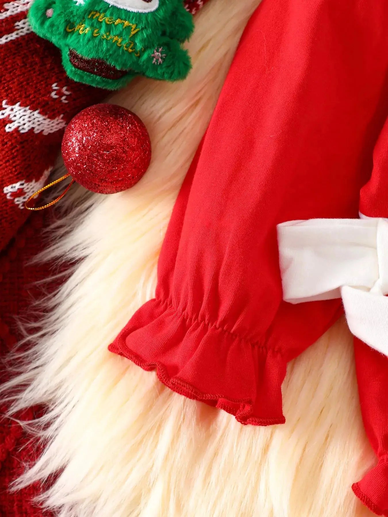 Children's Christmas Theme Bodysuit with Ruffled Simply Love