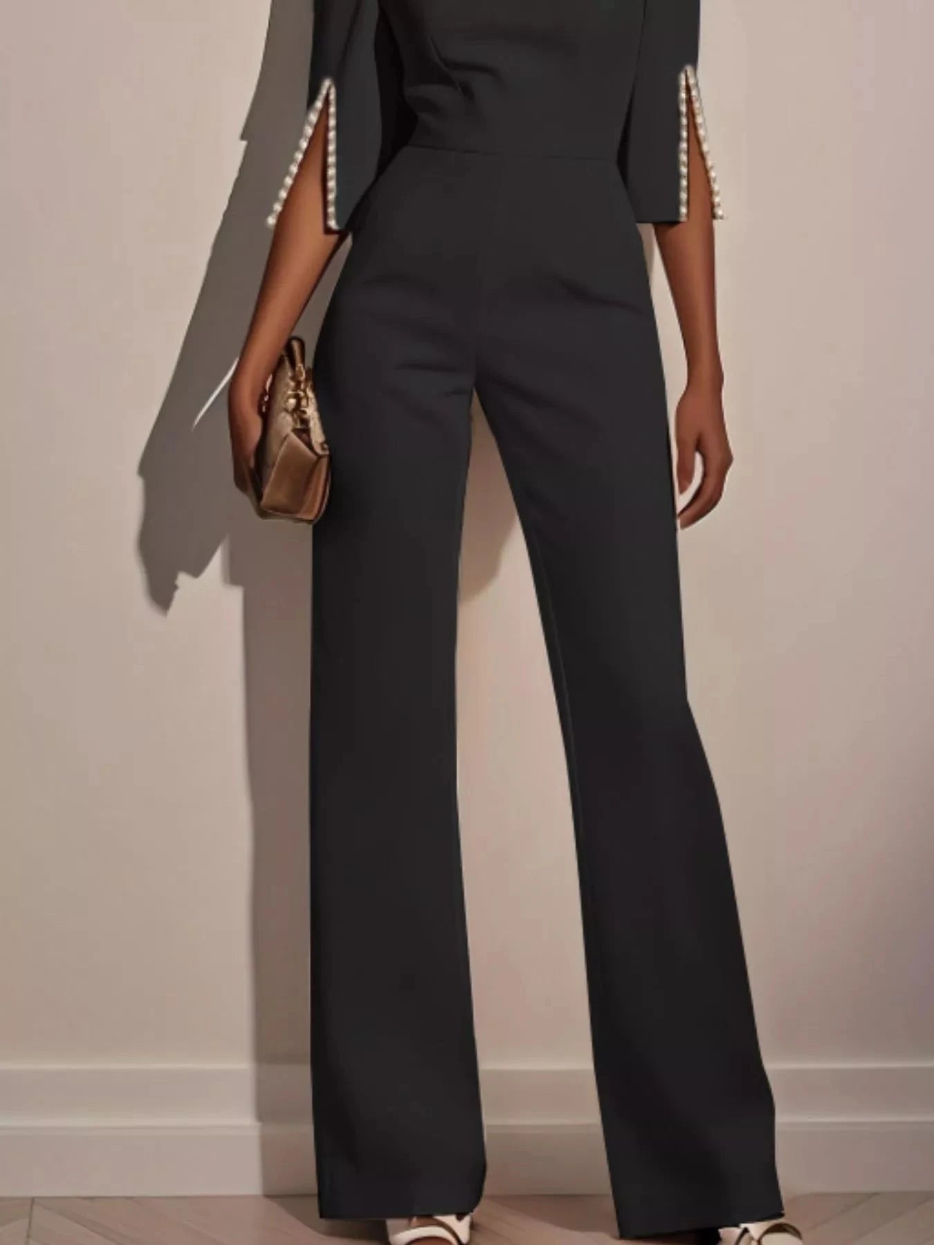 Wide-Leg Jumpsuit with Slit Sleeve Coco’s Tee Boutique