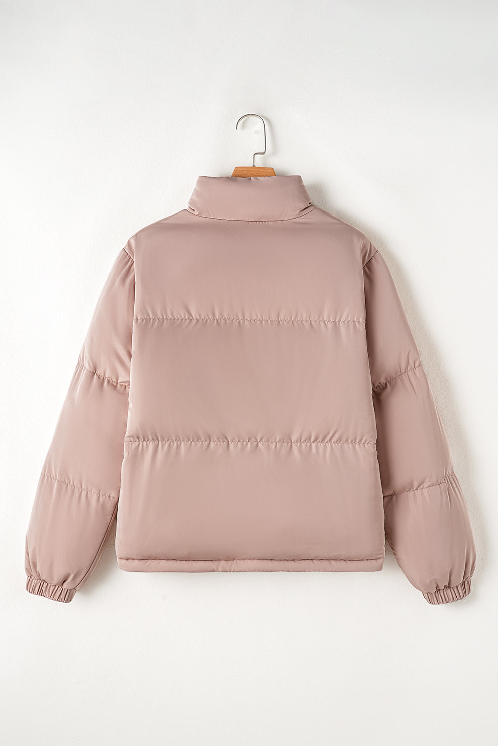 Chic apricot pink puffer jacket