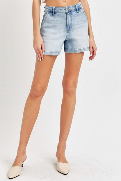 Risen Full Size High Rise Denim Shorts.