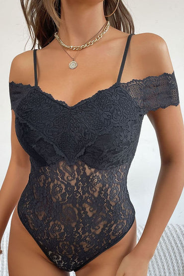 Lace Cold-Shoulder Bodysuit.