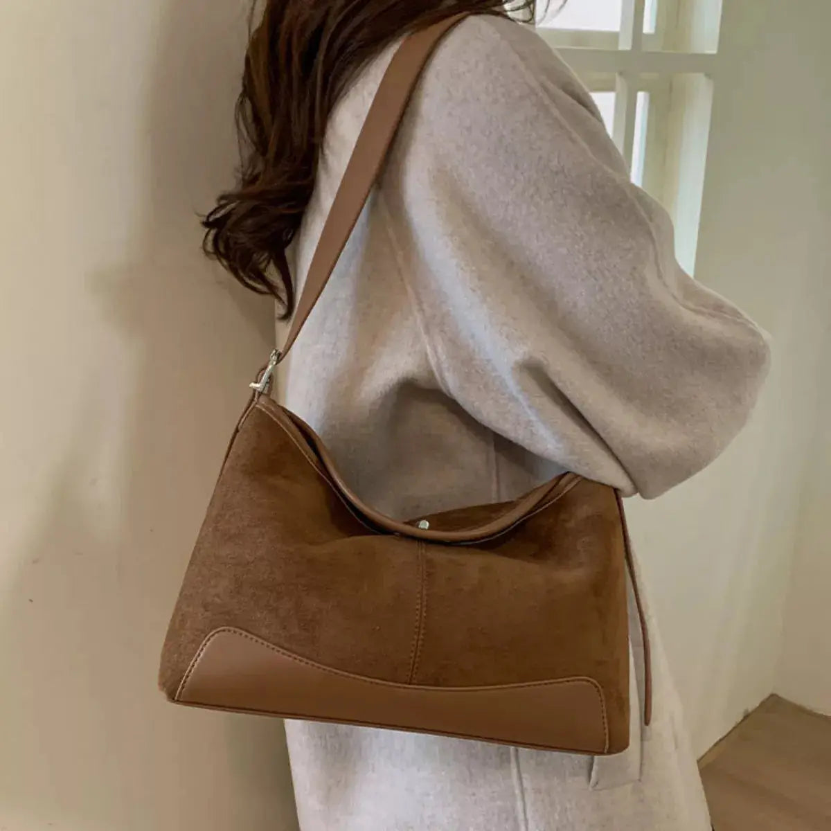 Suede Crossbody Bag with Adjustable Strap Simply Love
