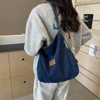 Denim shoulder bag - adjustable straps