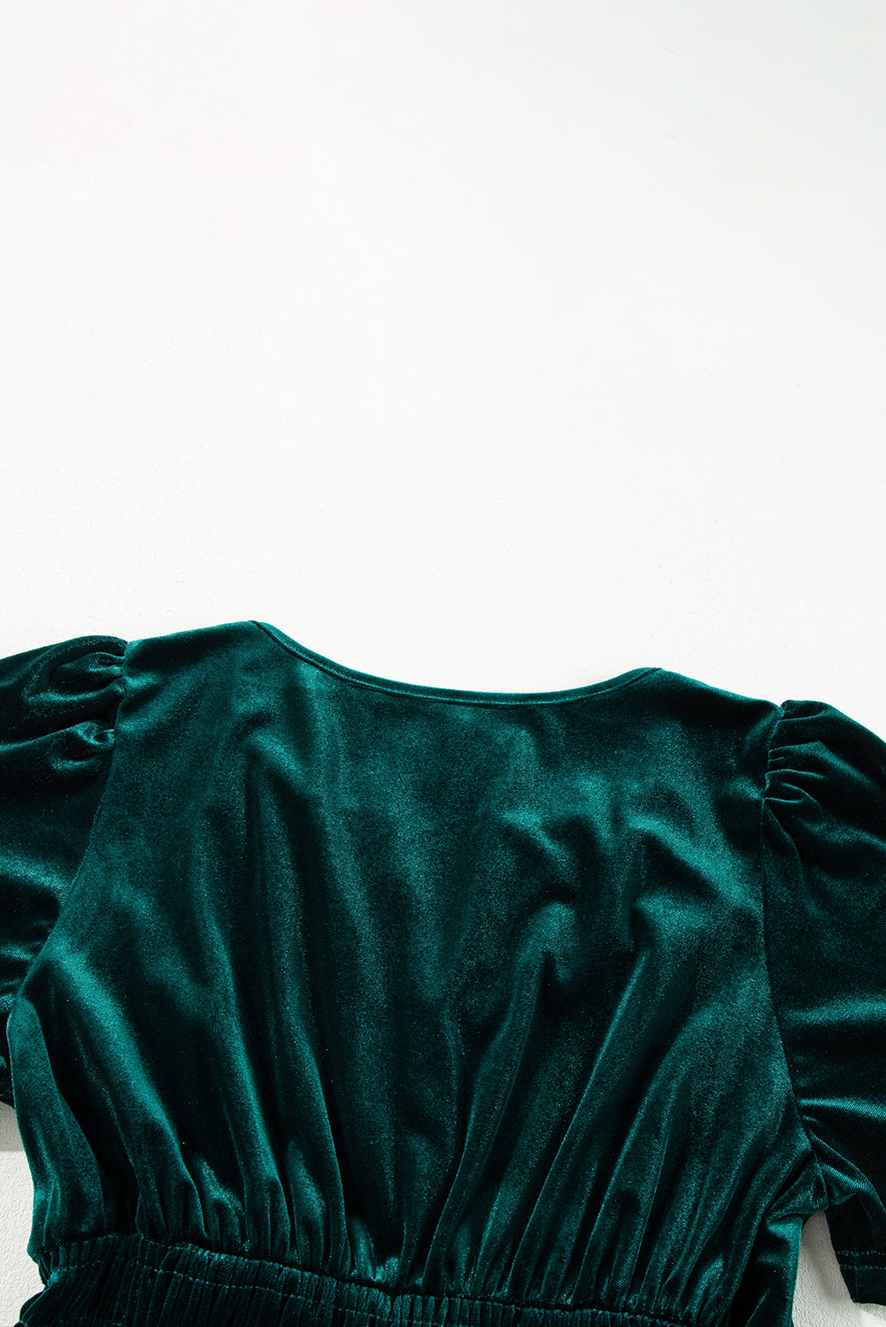 Evergreen velvet tiered maxi dress