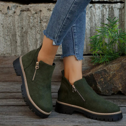 Ankle Boots with Zipper Detail Simply Love