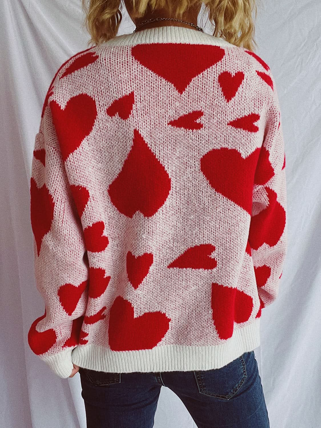 Charming heart-patterned sweater