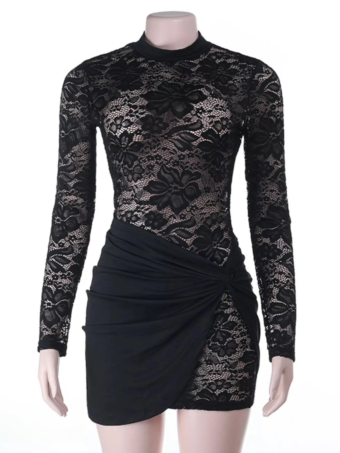 Lace Long Sleeve Bodycon Mini Dress Simply Love