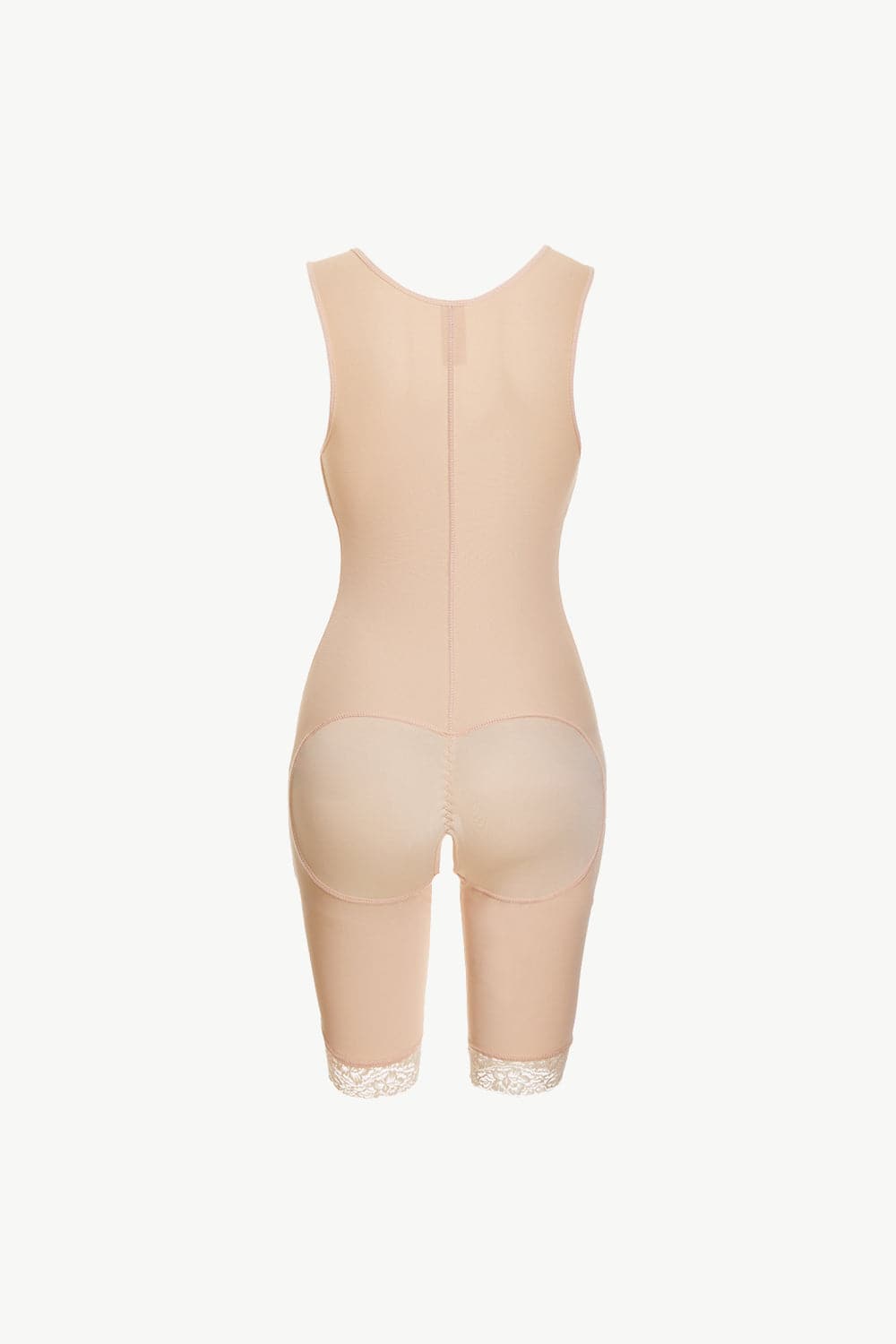 Full Size Lace Trim Shapewear with Zipper.