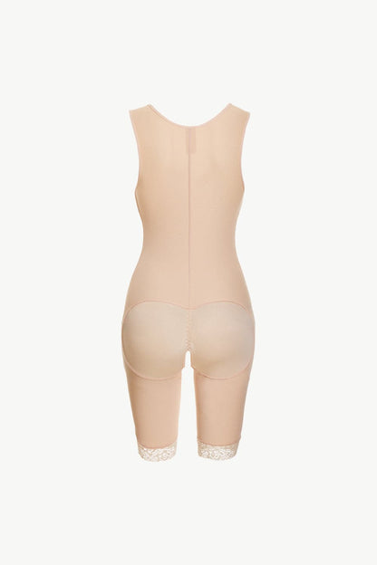 Full Size Lace Trim Shapewear with Zipper.