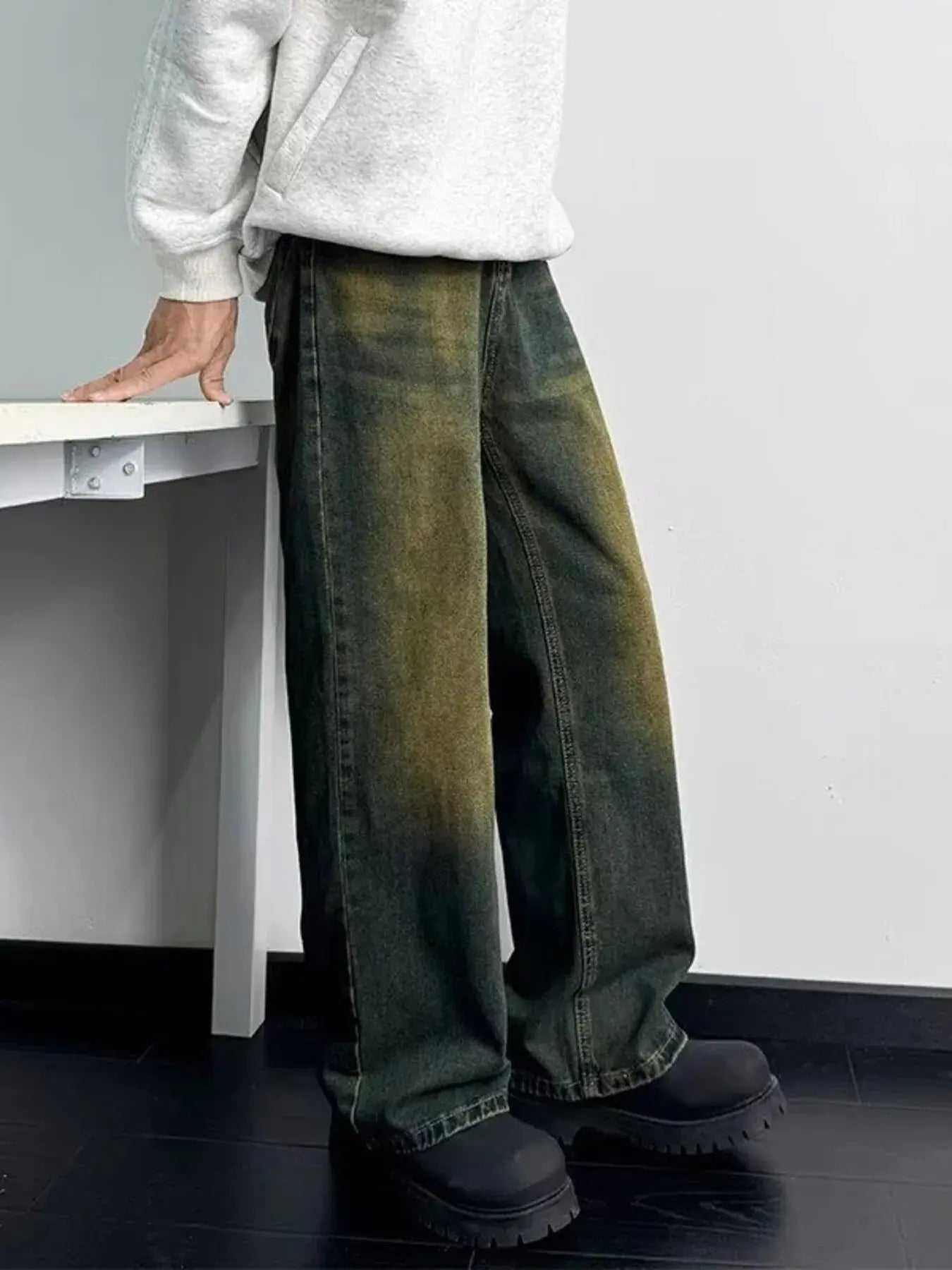 Men's Full Size Wash Wide Leg Jeans Plus Size Simply Love