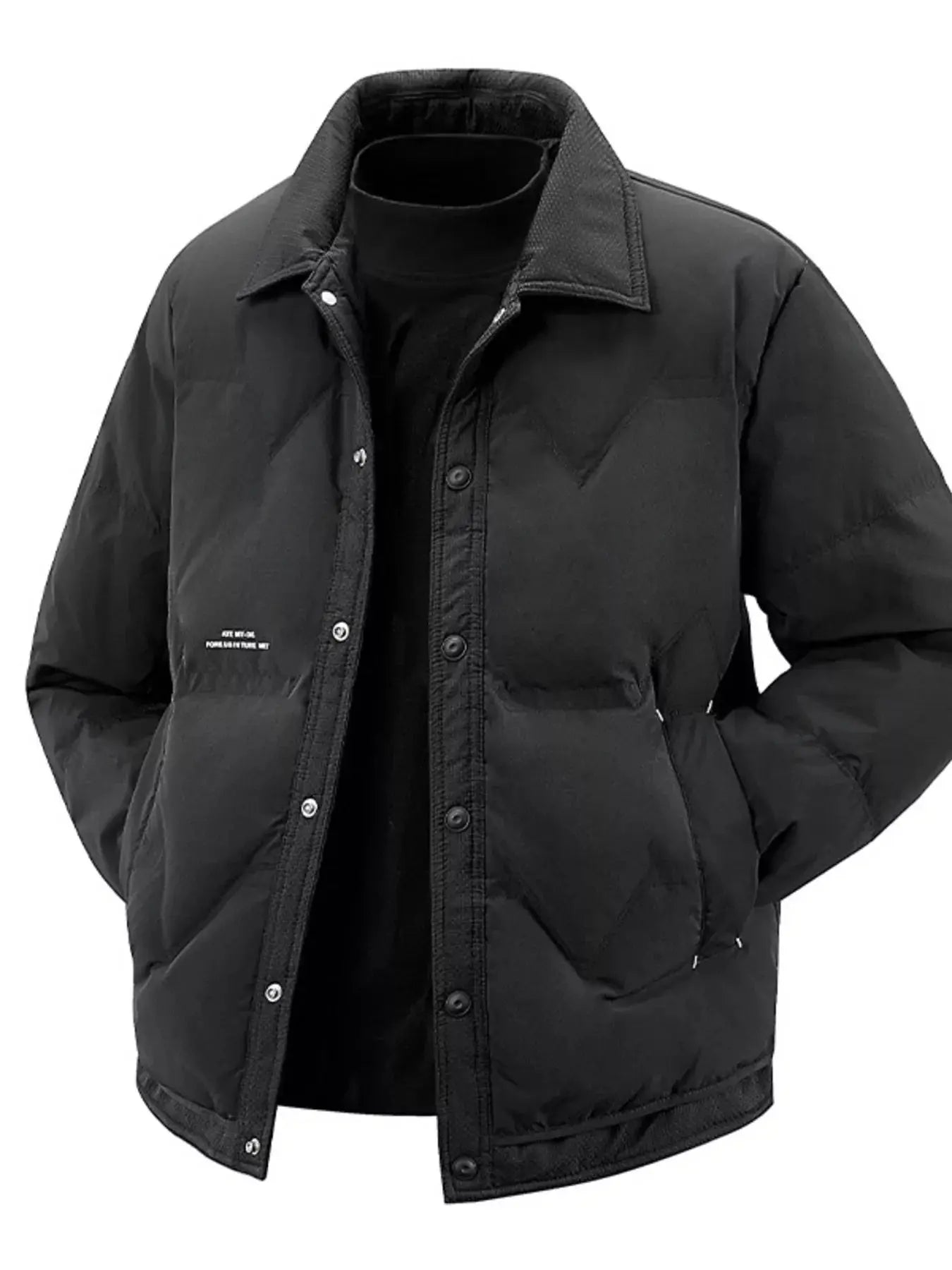 Men's Plus Size Snap-Down Padded Winter Coat Simply Love