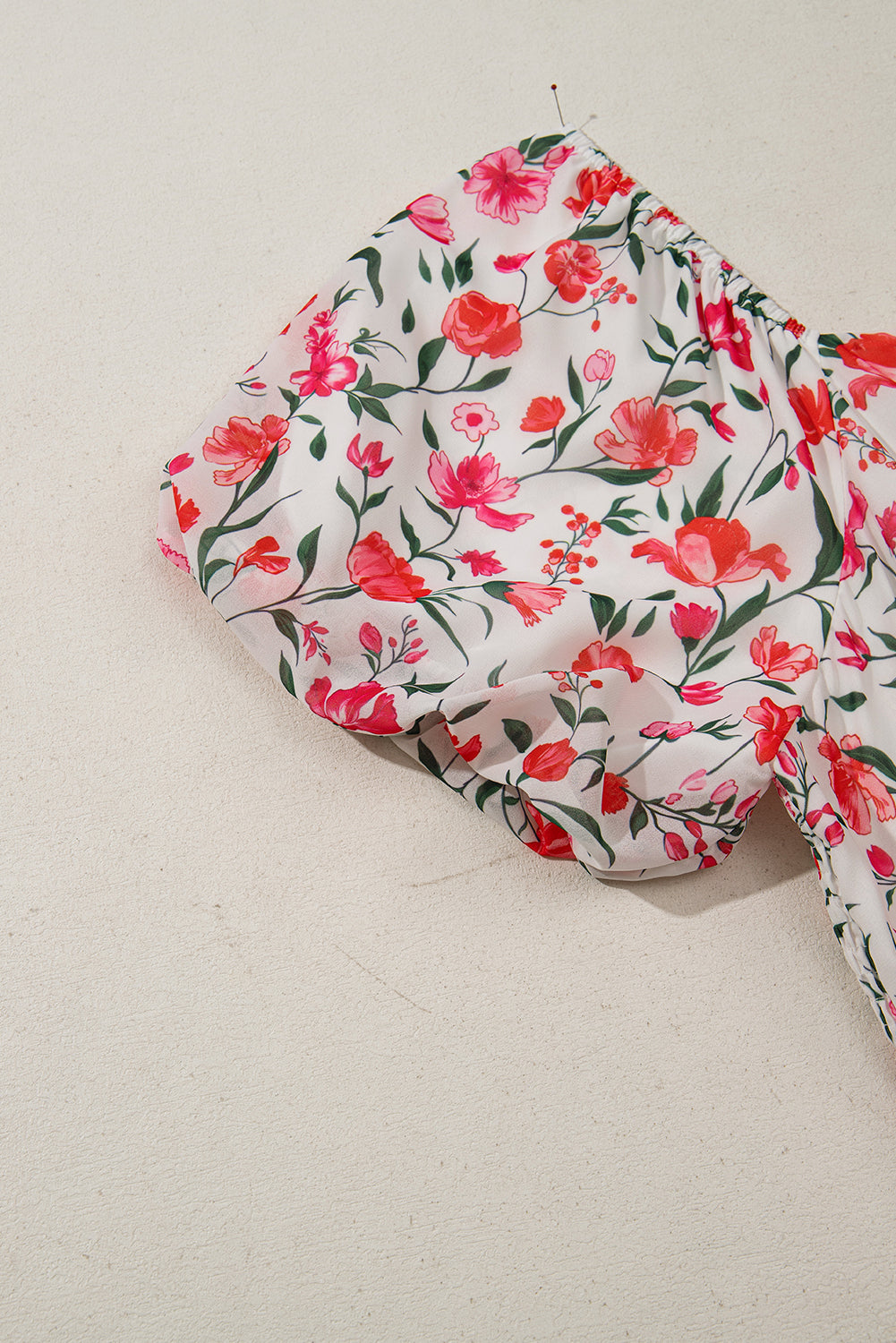 Pink Plus Size Floral Square Neck Puff Sleeve Maxi Dress With Ruffles Dear-Lover Dropshipping