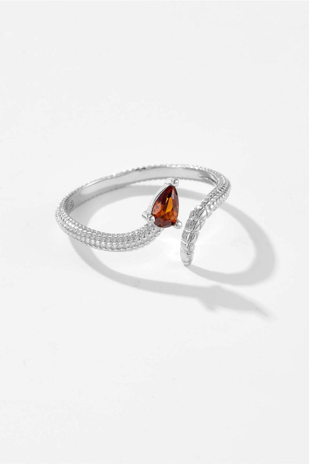 925 Sterling Silver Zircon Snake Shape Ring.