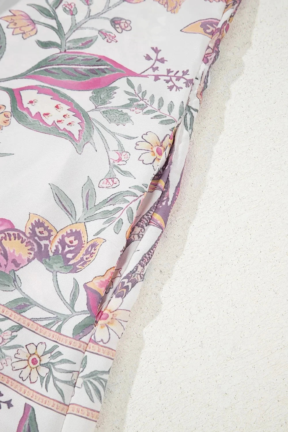 Simply Love: Floral Tie-Neck Mini Dress Simply Love