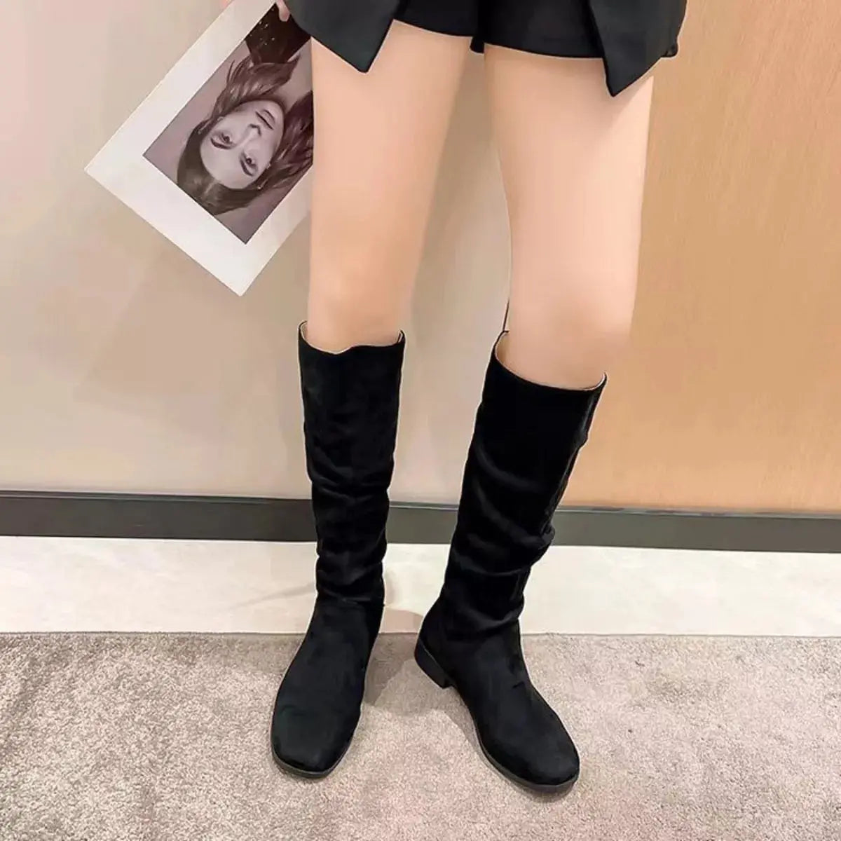 Round Toe Block Heels Boots Simply Love