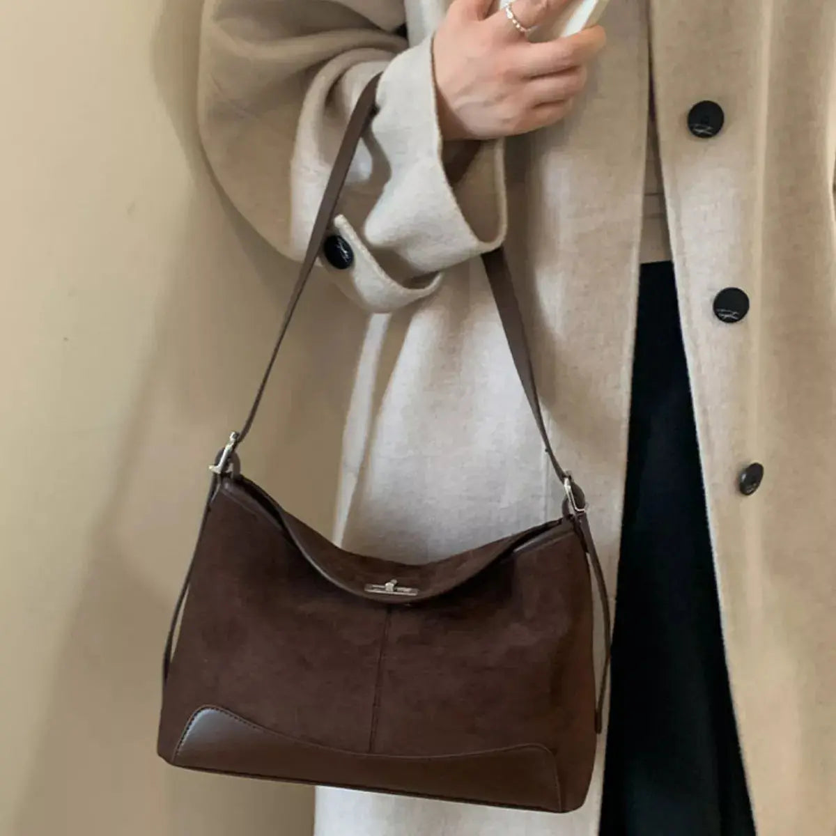 Suede Crossbody Bag with Adjustable Strap Simply Love
