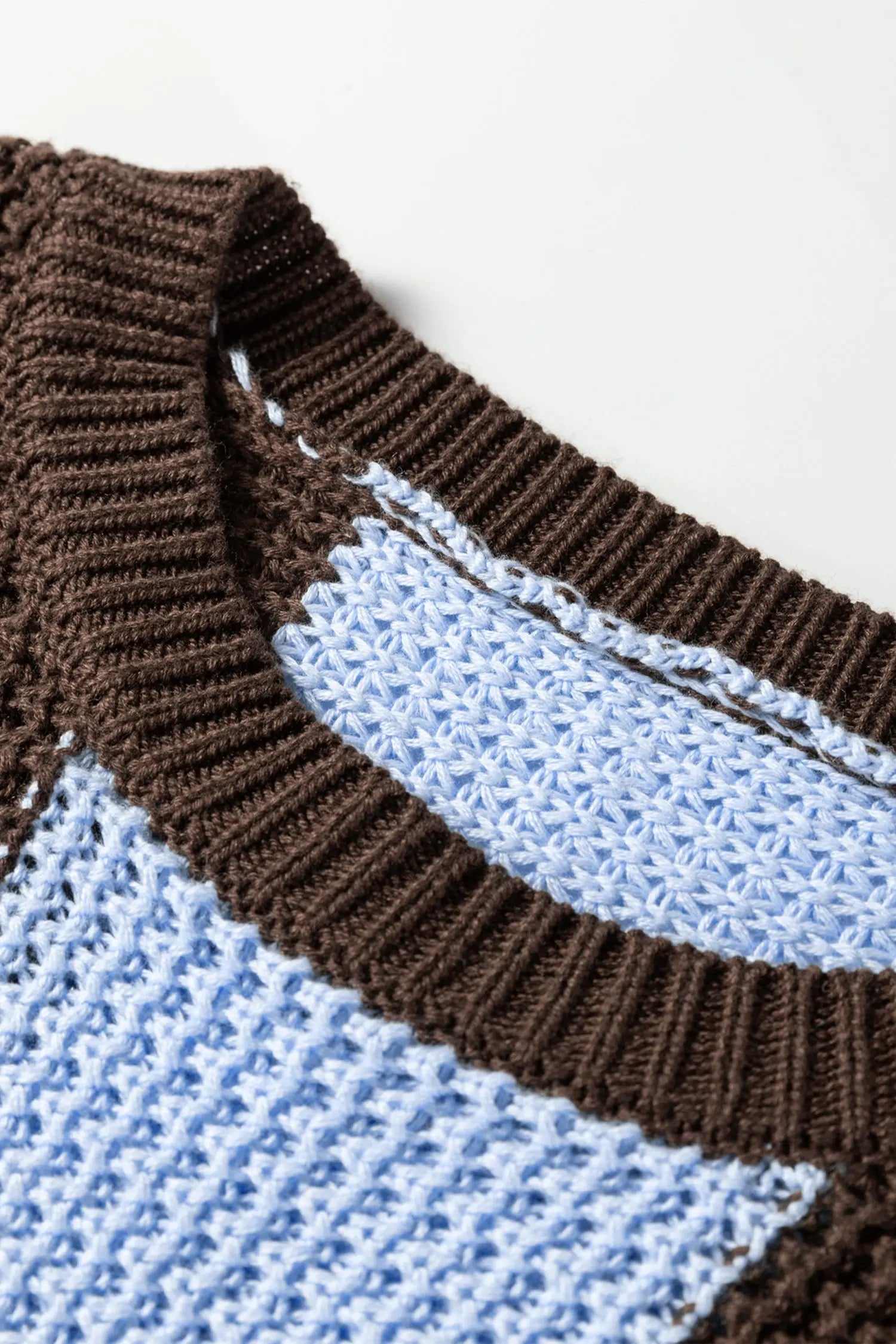 Myosotis Striped Color Block Thermal Textured Knit Drop Shoulder Sweater Dear-Lover Dropshipping