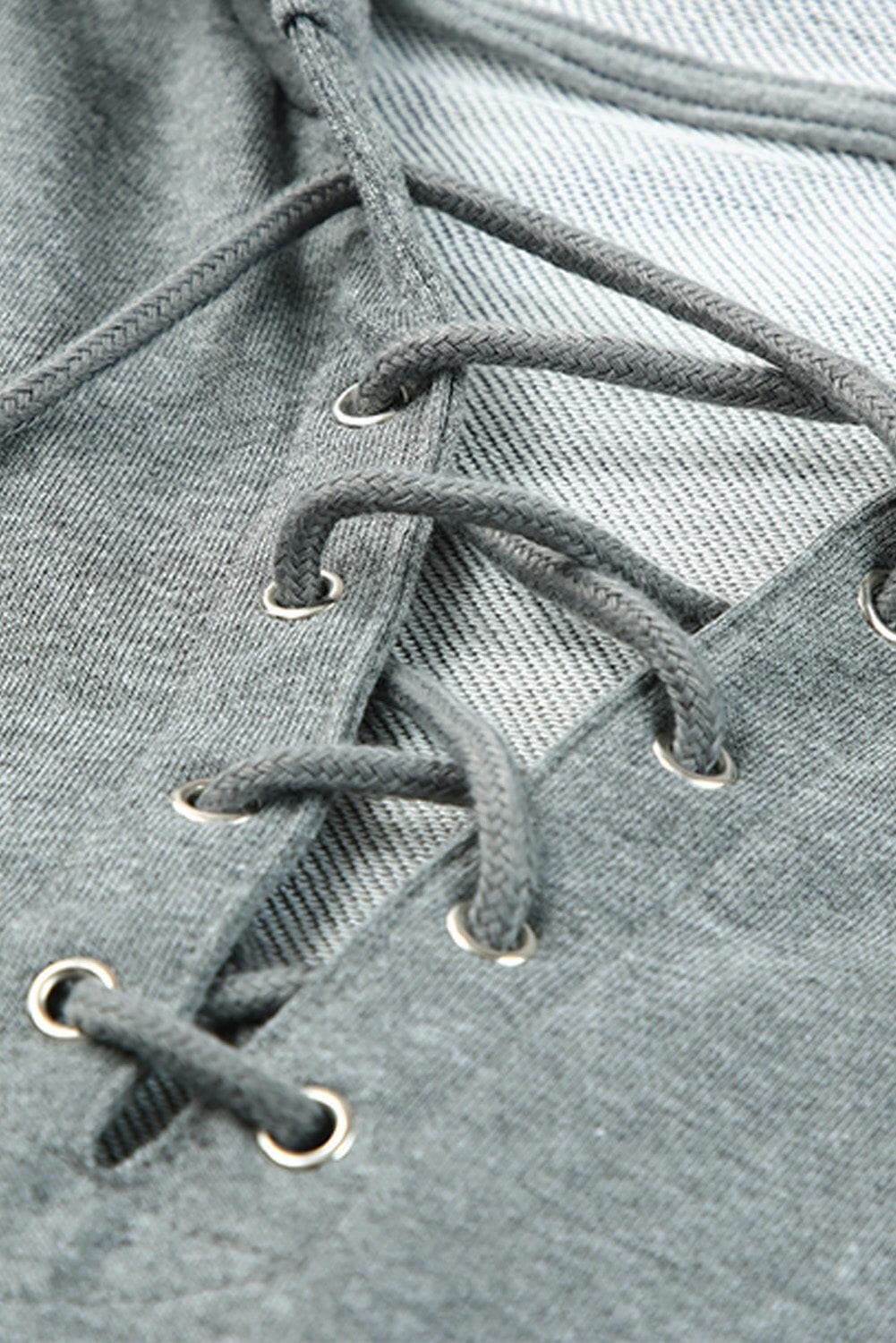 Lace-Up Dropped Shoulder Hoodie.