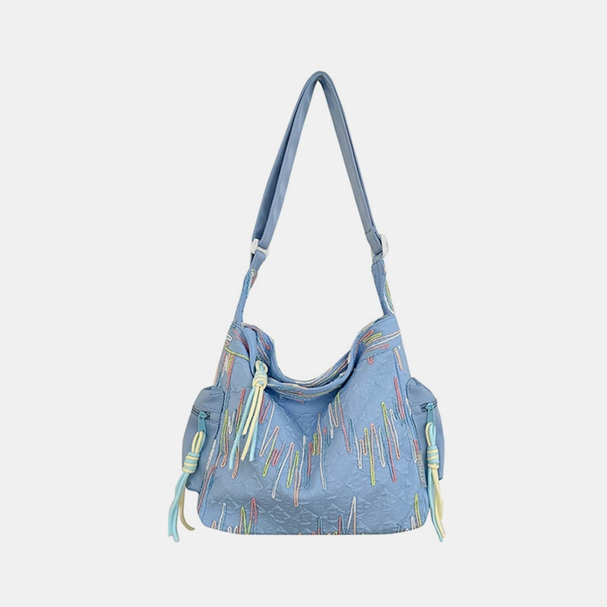 Textured dual-tone shoulder bag