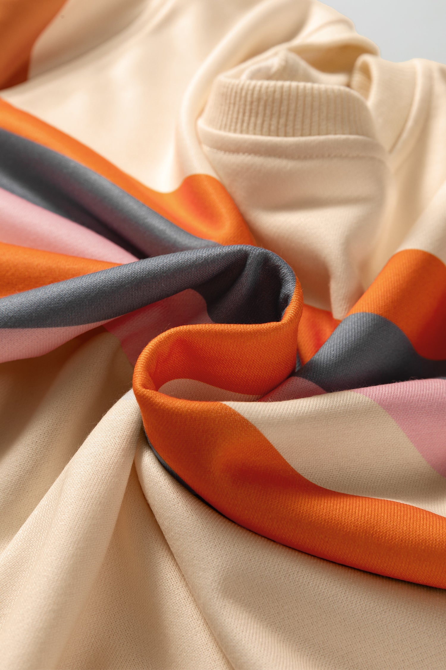 Beige Stripe Puff Sleeve Casual Pullover Sweatshirt For Women Cozy Knit Jumper Everyday Comfort Dear-Lover Dropshipping