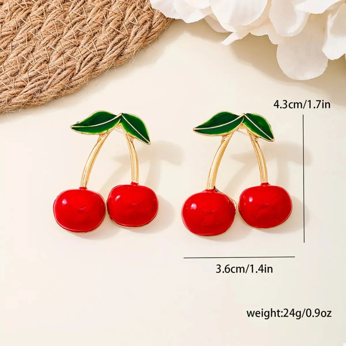 18K Gold-Plated Cherry Earrings Coco’s Tee Boutique