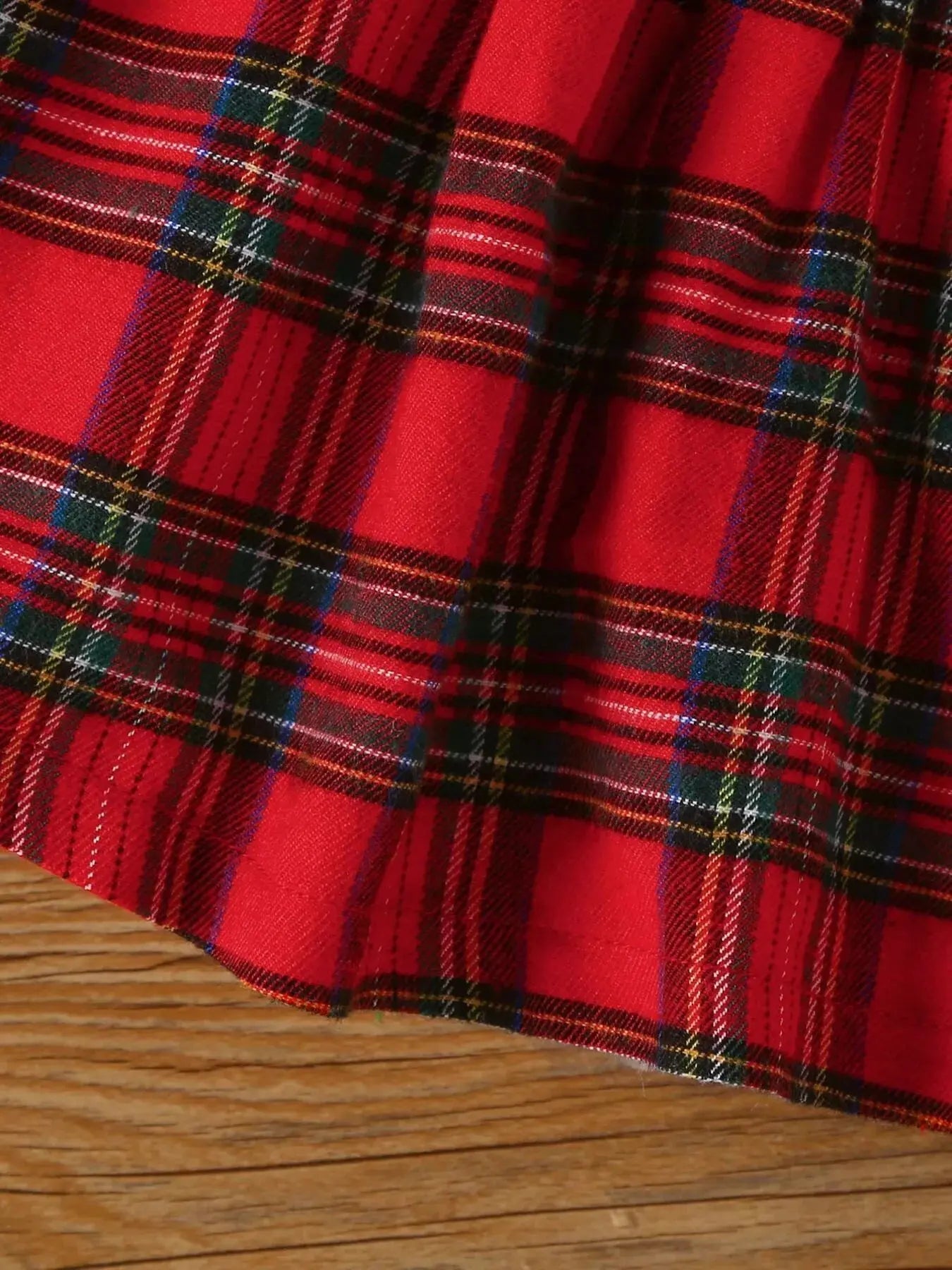 Children's First Christmas Bodysuit and Plaid Dress Outfit Set with Headband Simply Love
