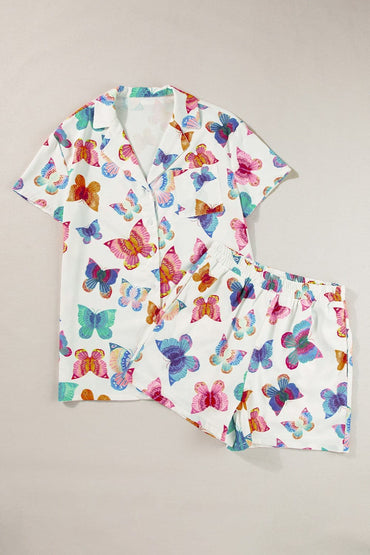 Butterfly Half Sleeve Top and Shorts Set.