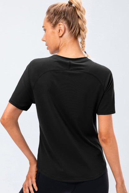 Round Neck Raglan Sleeve Active Tee.