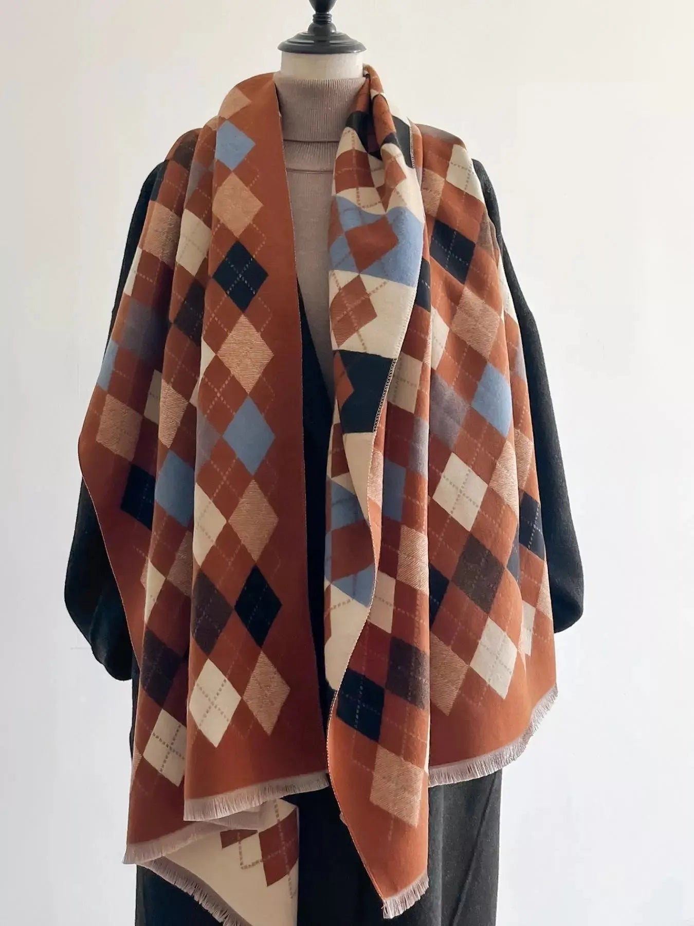 Diamond Pattern Warm Scarf Simply Love