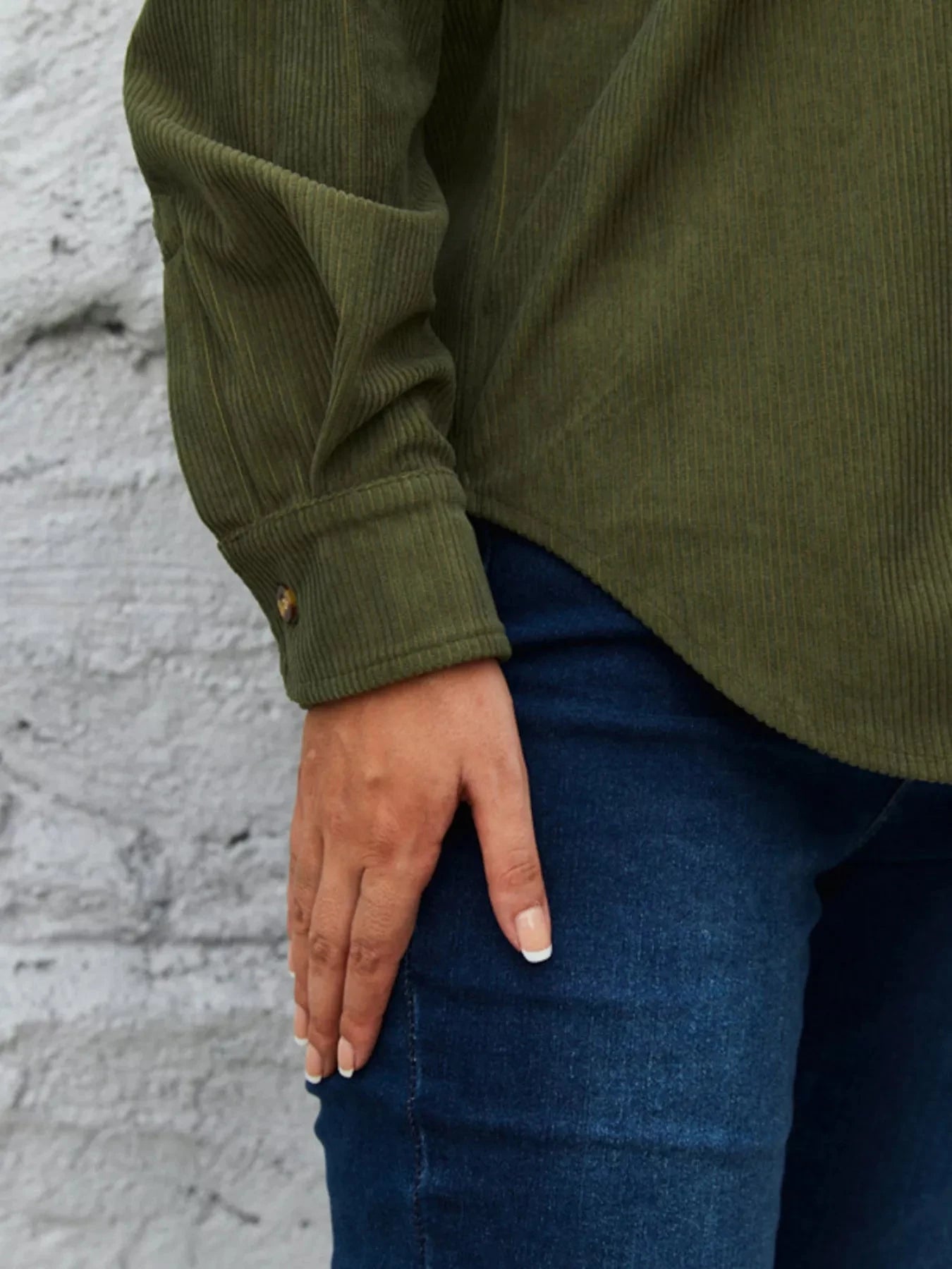 Corduroy Button Up Shirt With Pockets For All Seasons Simply Love