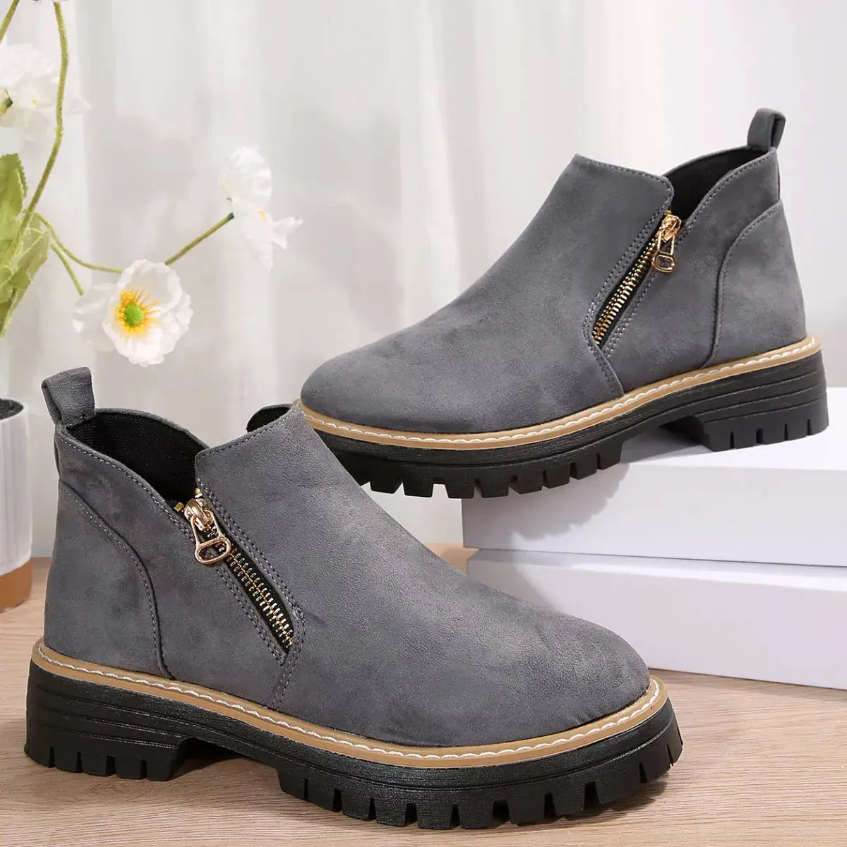 Side Zip Ankle Boots Simply Love