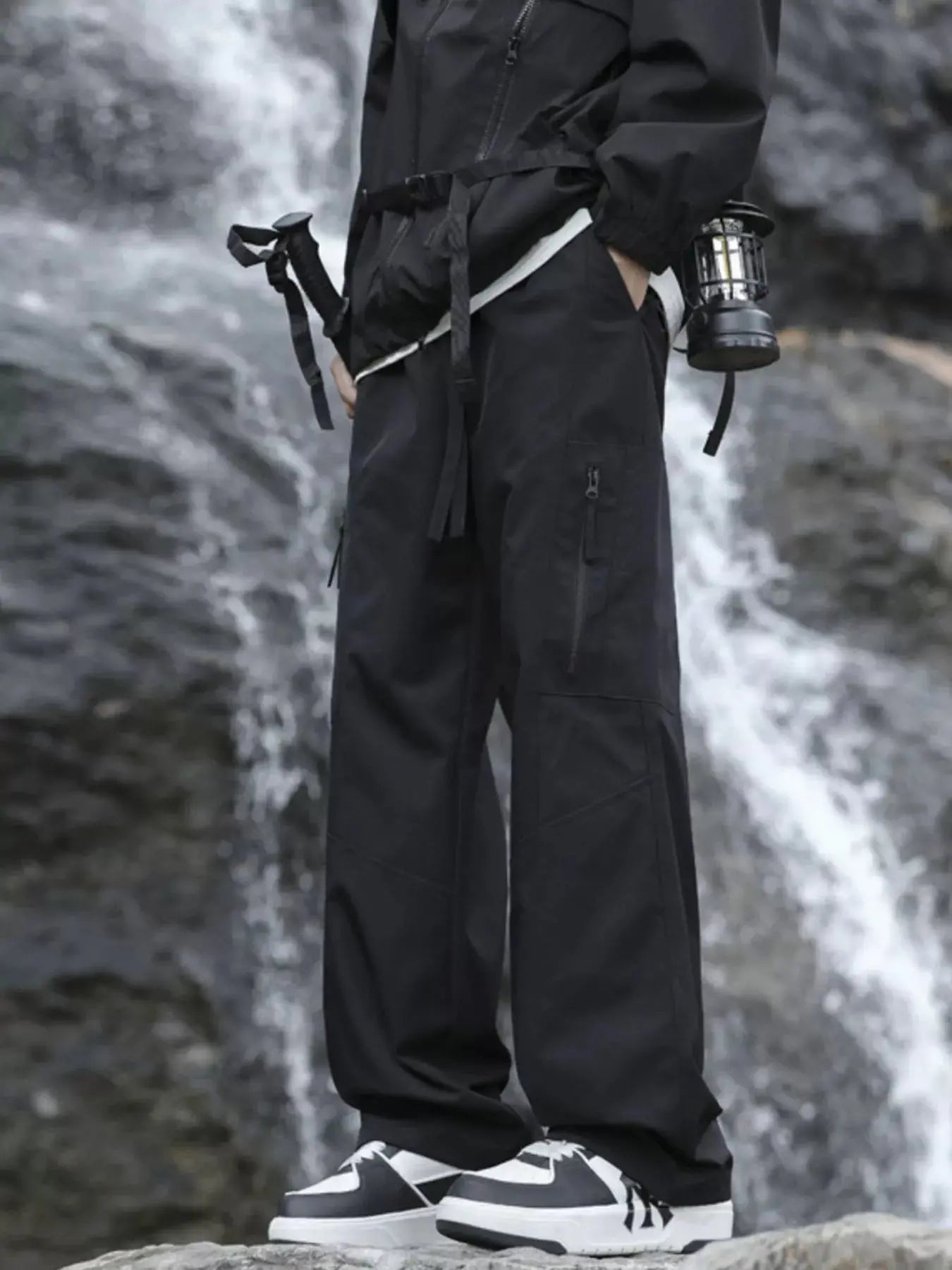 Men's Plus Size Relaxed Fit Cargo Pants with Zipper Pockets Simply Love