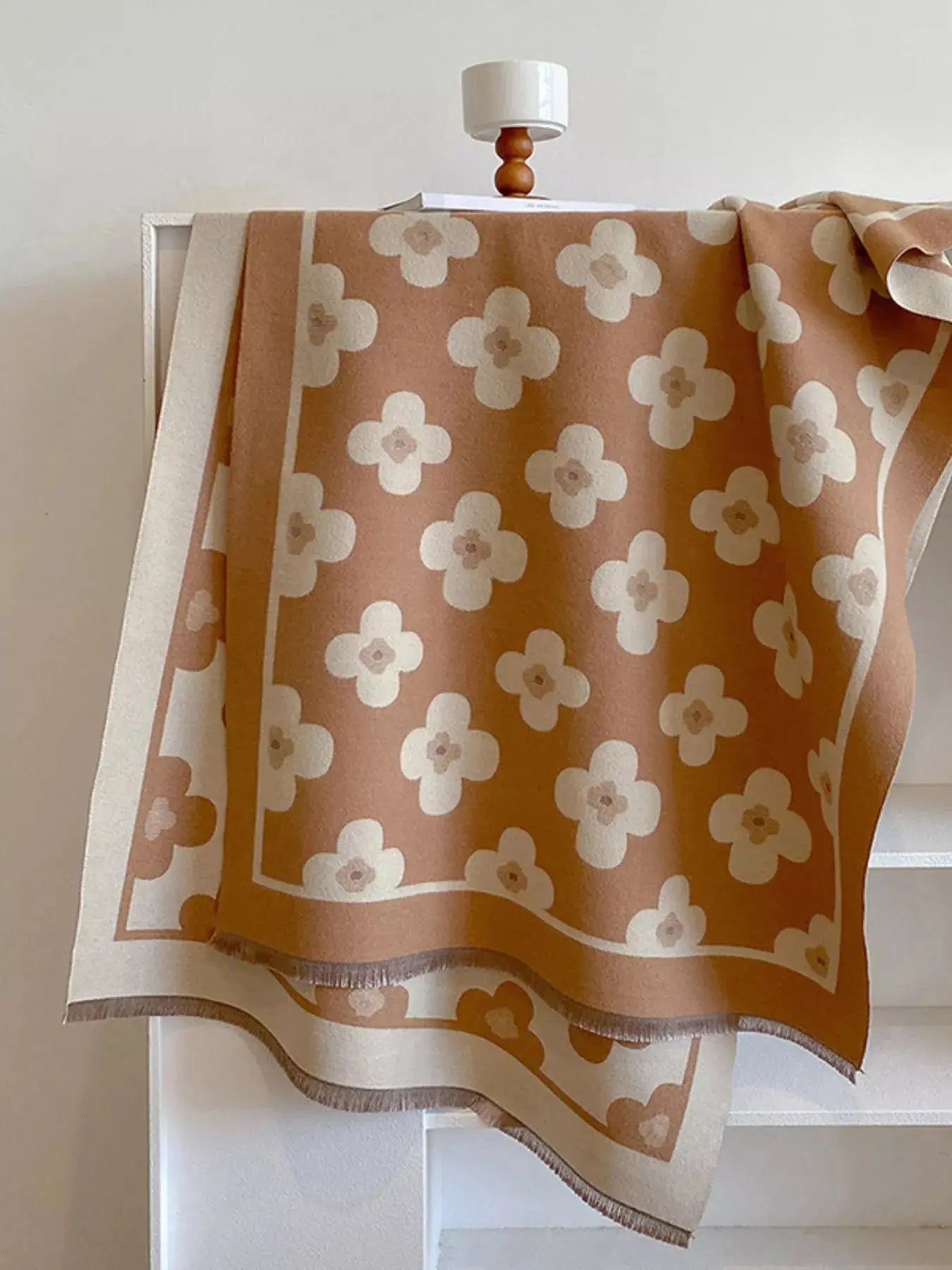 Floral Print Raw Hen Scarf Simply Love