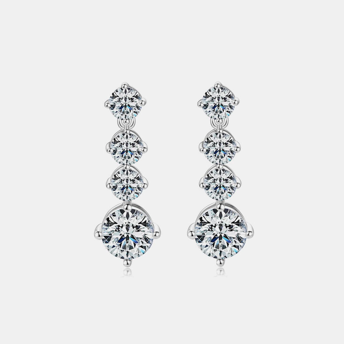 4 Carat Moissanite 925 Sterling Silver Earrings.