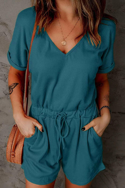 Full Size Drawstring V-Neck Short Sleeve RomperExperience Ultimate Comfort and Style with Our Full Size Drawstring V-Neck Short Sleeve Romper
 
 
Effortless Elegance: Elevate your everyday look with this chic romLove Salve -Neck Short Sleeve Romperjust arrived