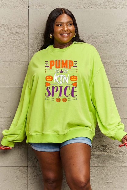 Simply Love Full Size PUMPKIN SPICE Graphic Sweatshirt.