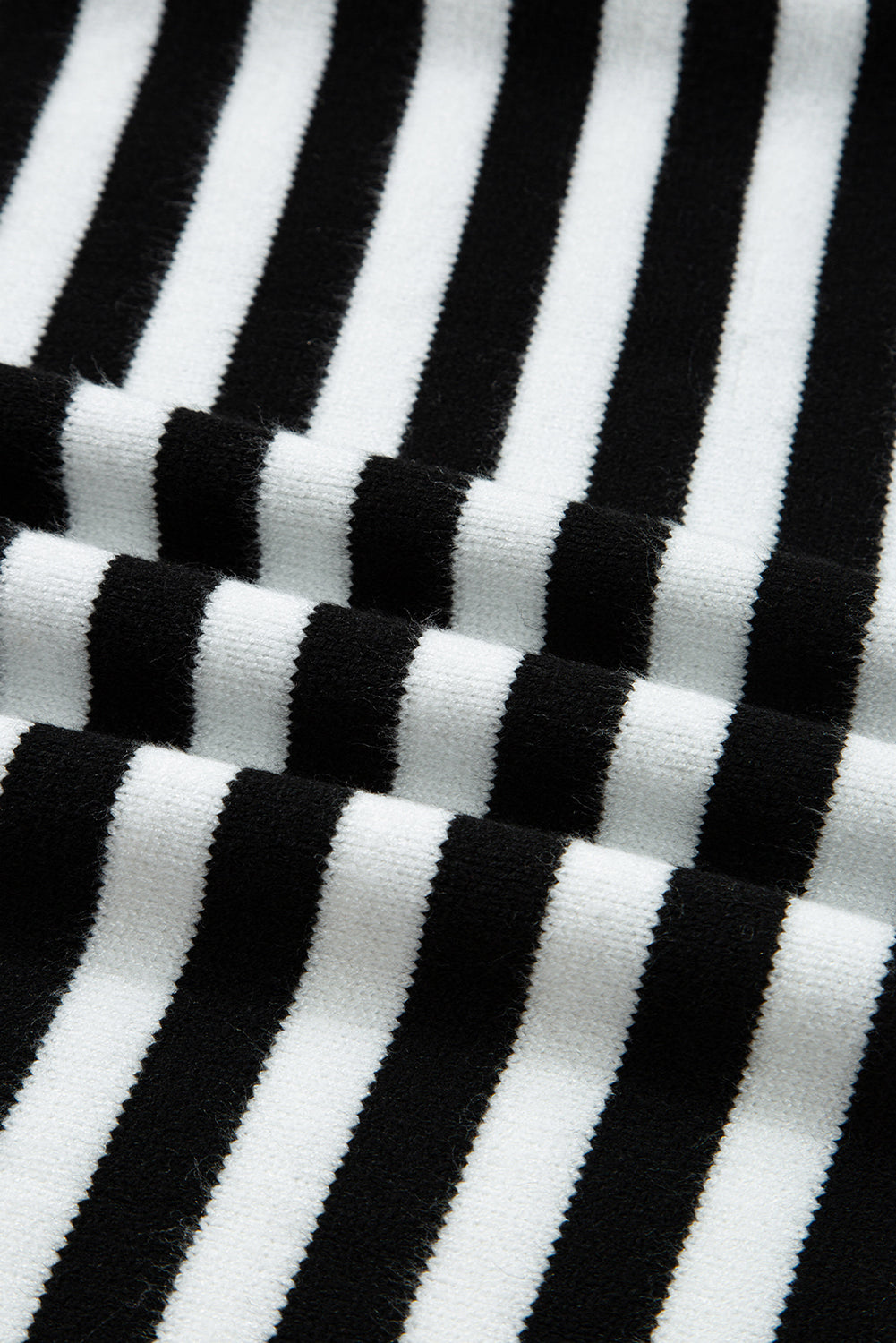 Black Striped Panel Colorblock Sleeve Chic Cozy Sweater