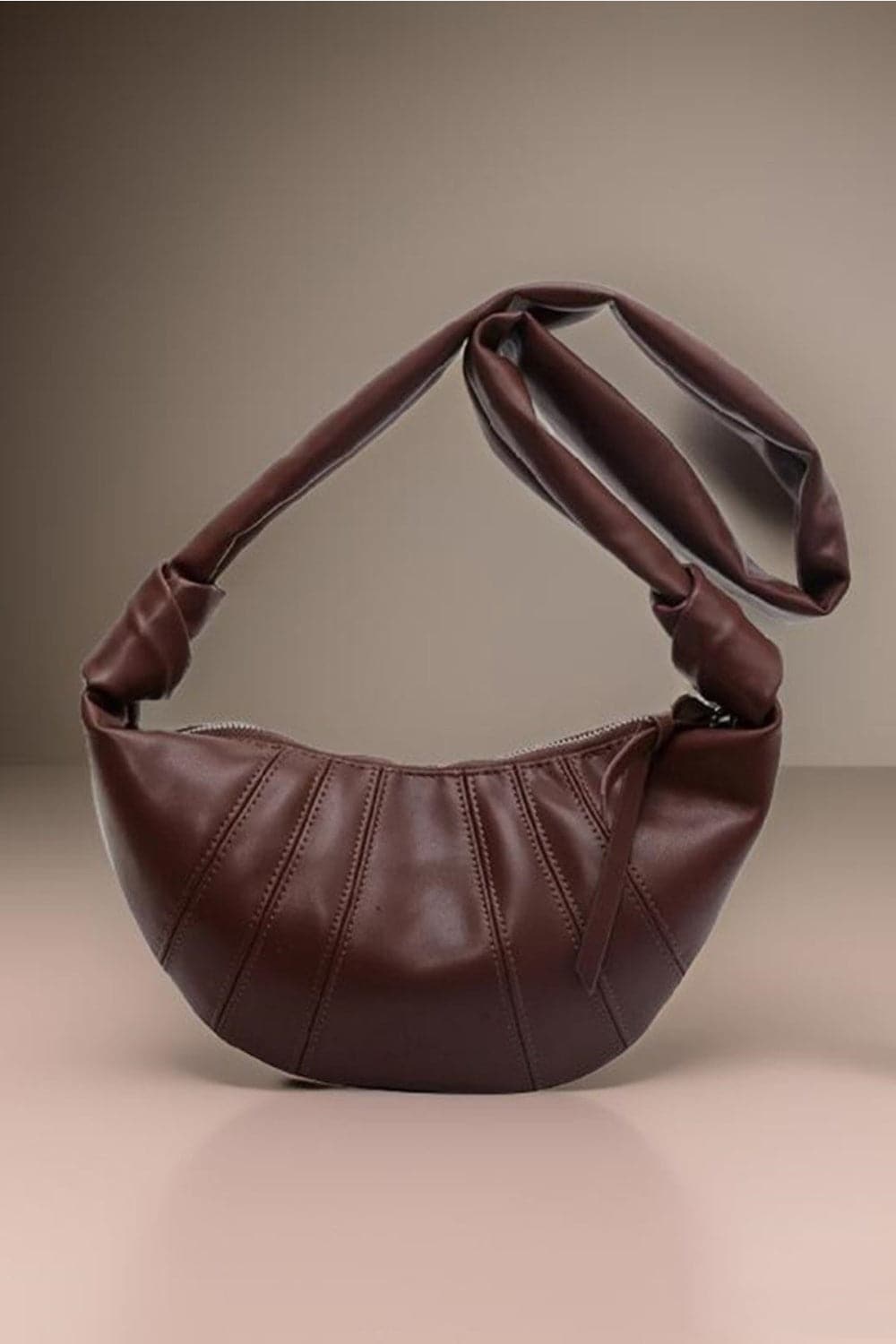 Zenana Vegan Leather Croissant Crossbody Bag.