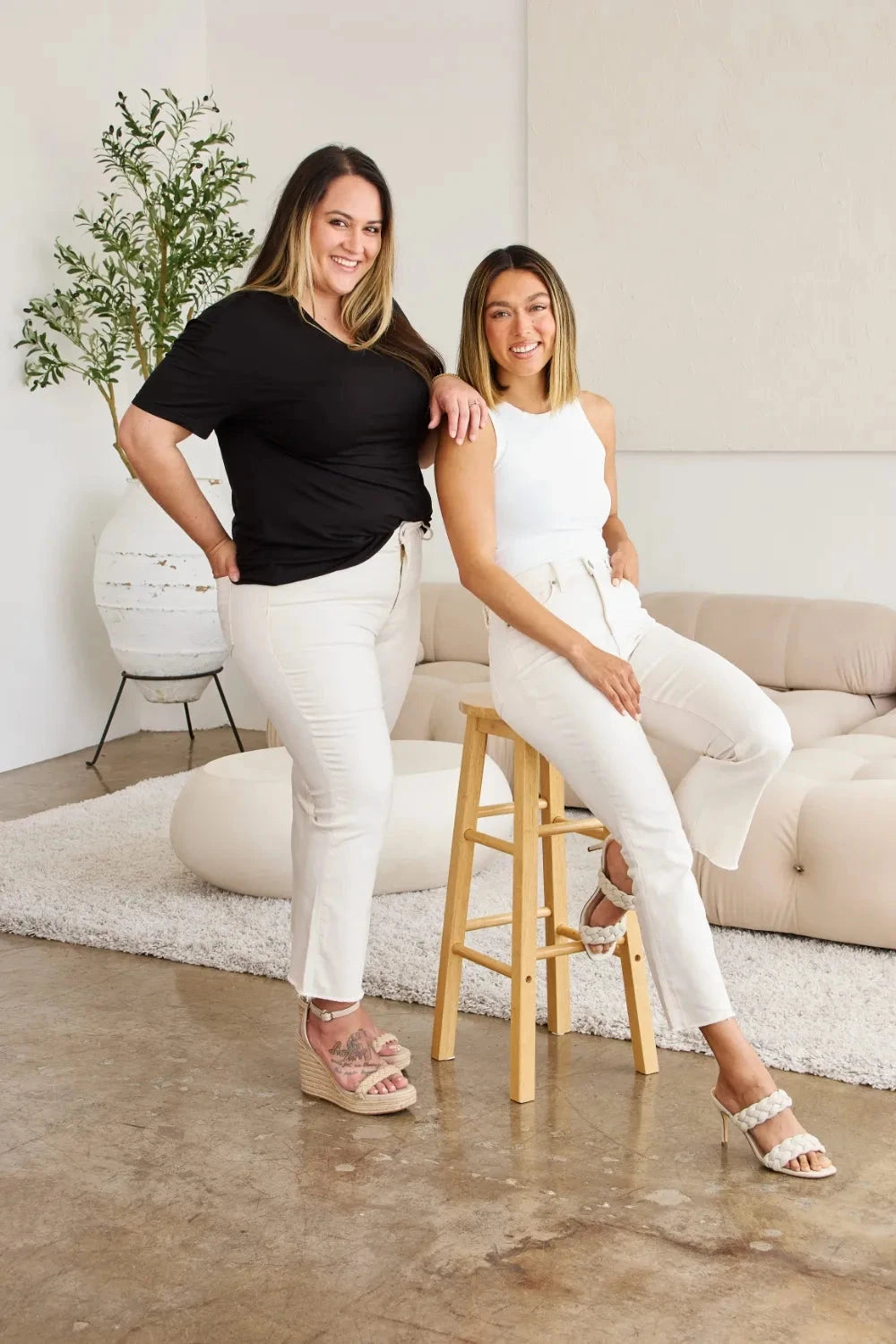 RFM Mini Mia Full Size Tummy Control High Waist Raw Hem Jeans Coco’s Tee Boutique