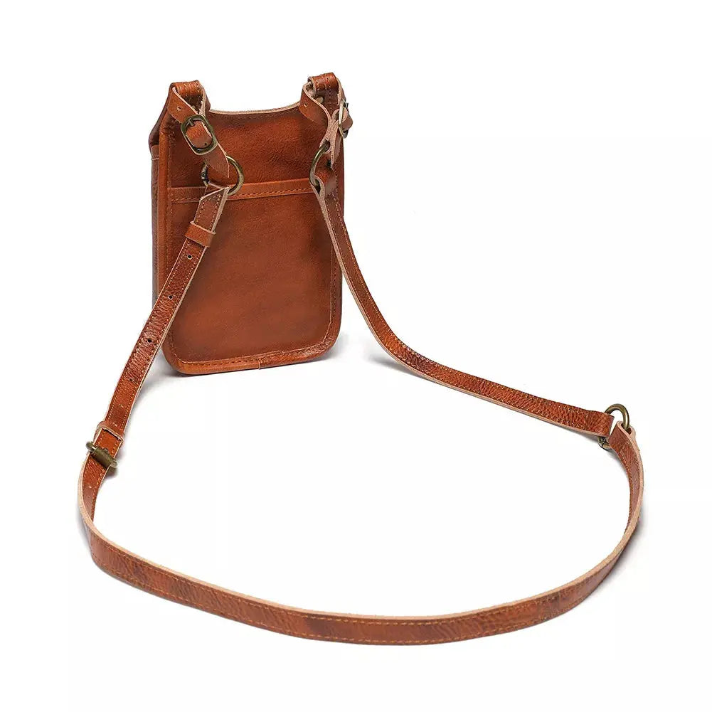 Cowhide Leather Crossbody Bag with Metal Clasp Simply Love