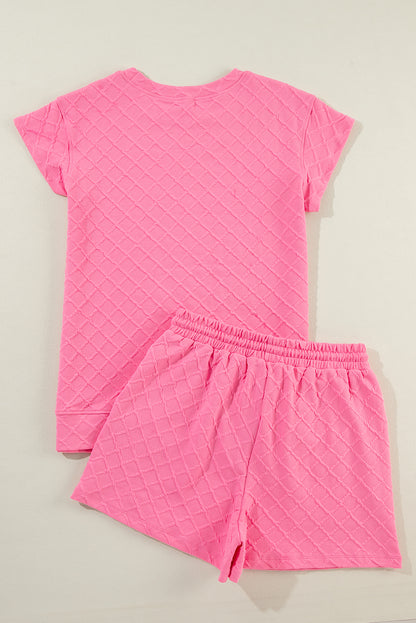 Sachet pink checkered lounge set