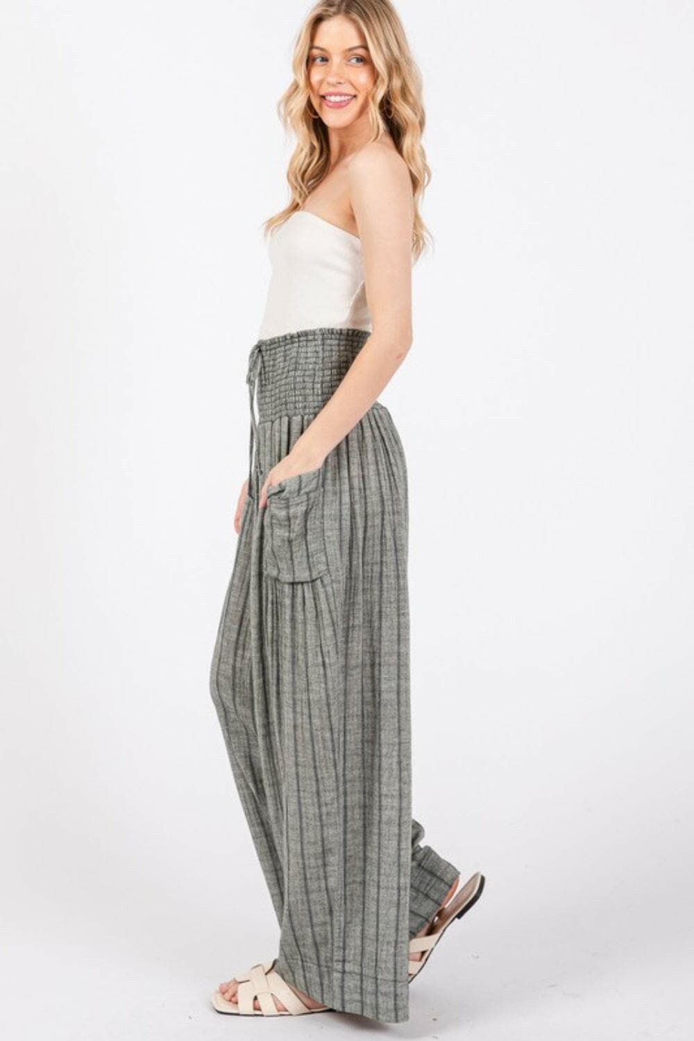 SAGE + FIG Cotton Gauze Wash Stripe Pants.