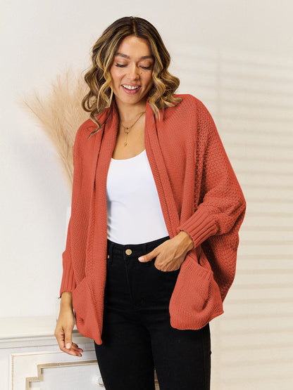 Open Front  Cardigan with Pockets.