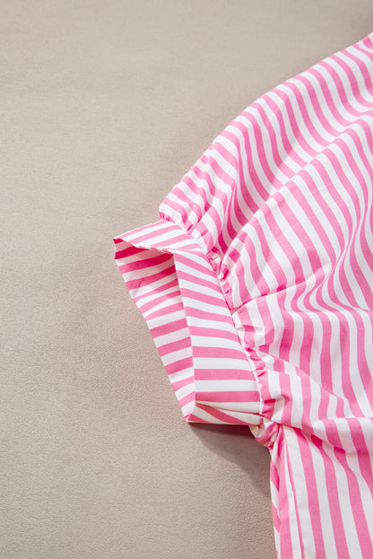 Pink oversized striped shirt