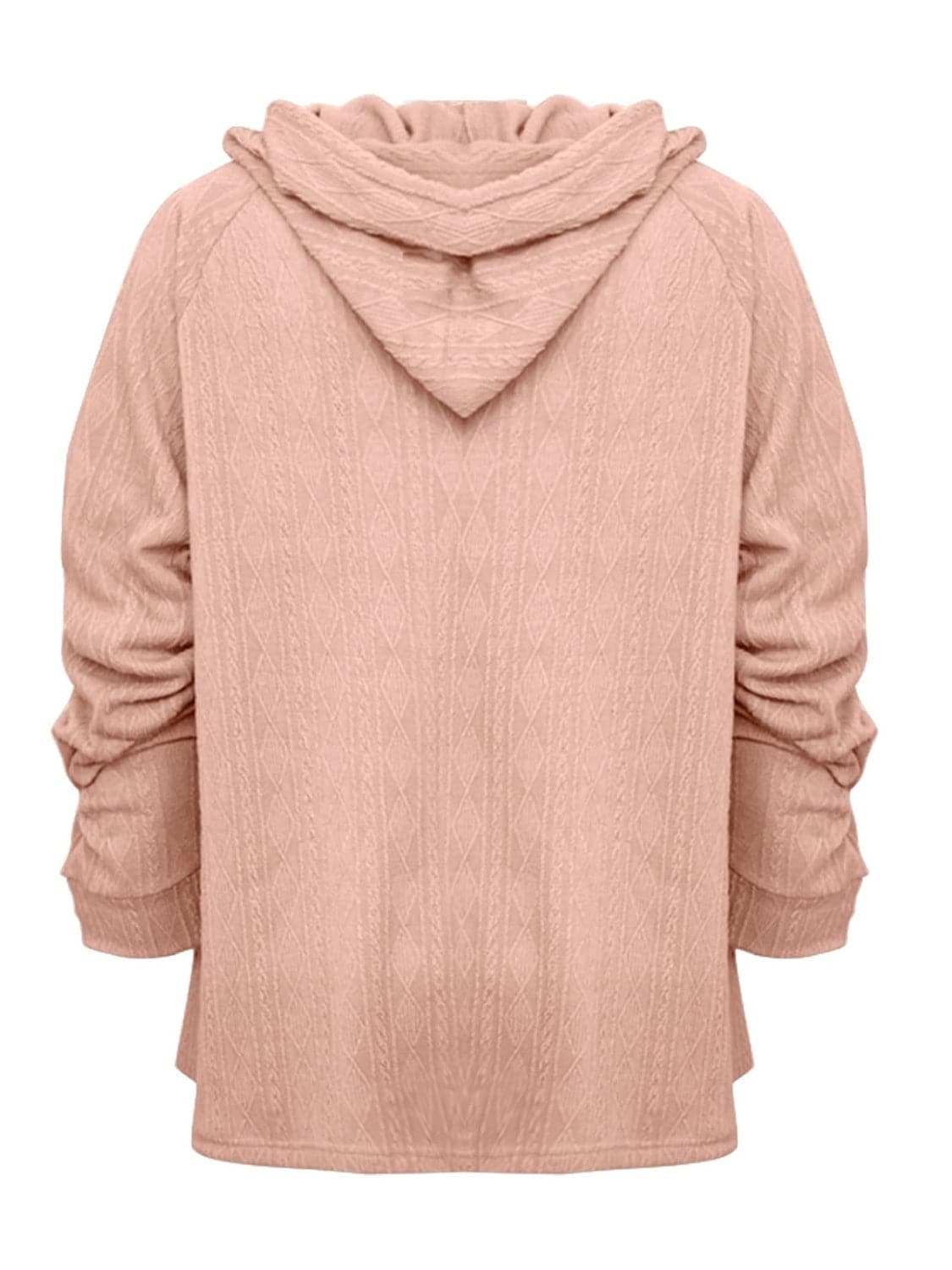 Cozy pocketed sheer hoodie with drawstring and long sleeves