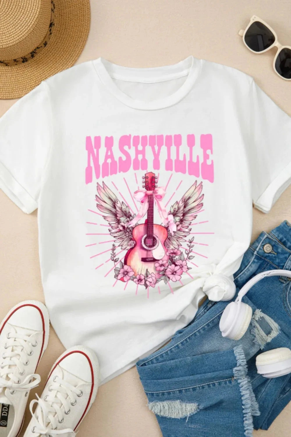 Graphic Round Neck Short Sleeve T-Shirt Simply Love