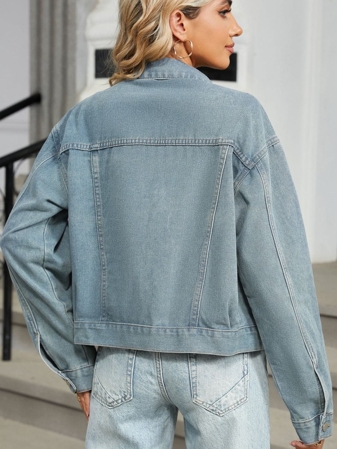 Rhinestone pearl denim jacket