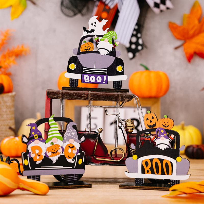 Halloween car-shaped ornaments set