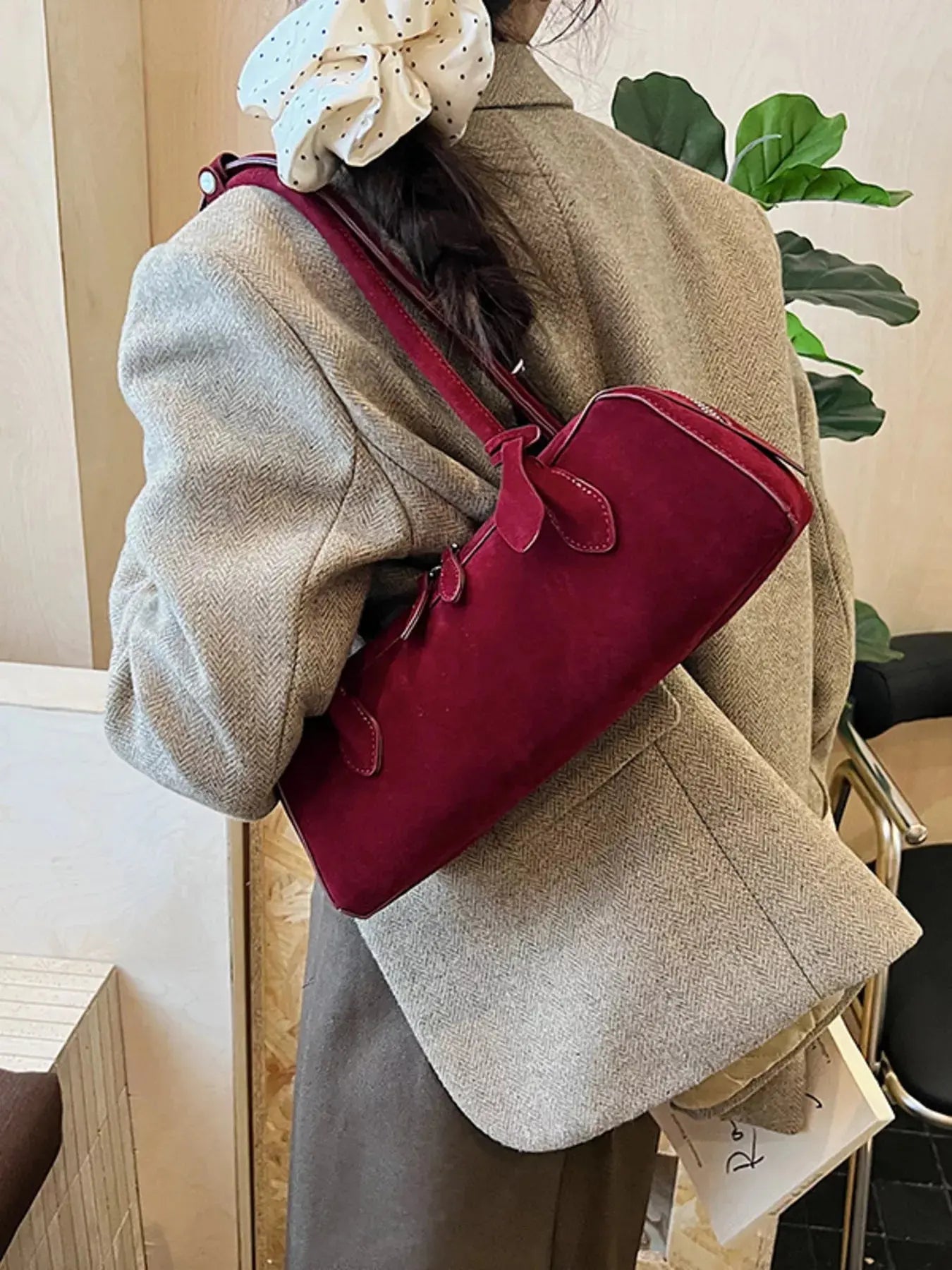 Solid Color Shoulder Bag Simply Love