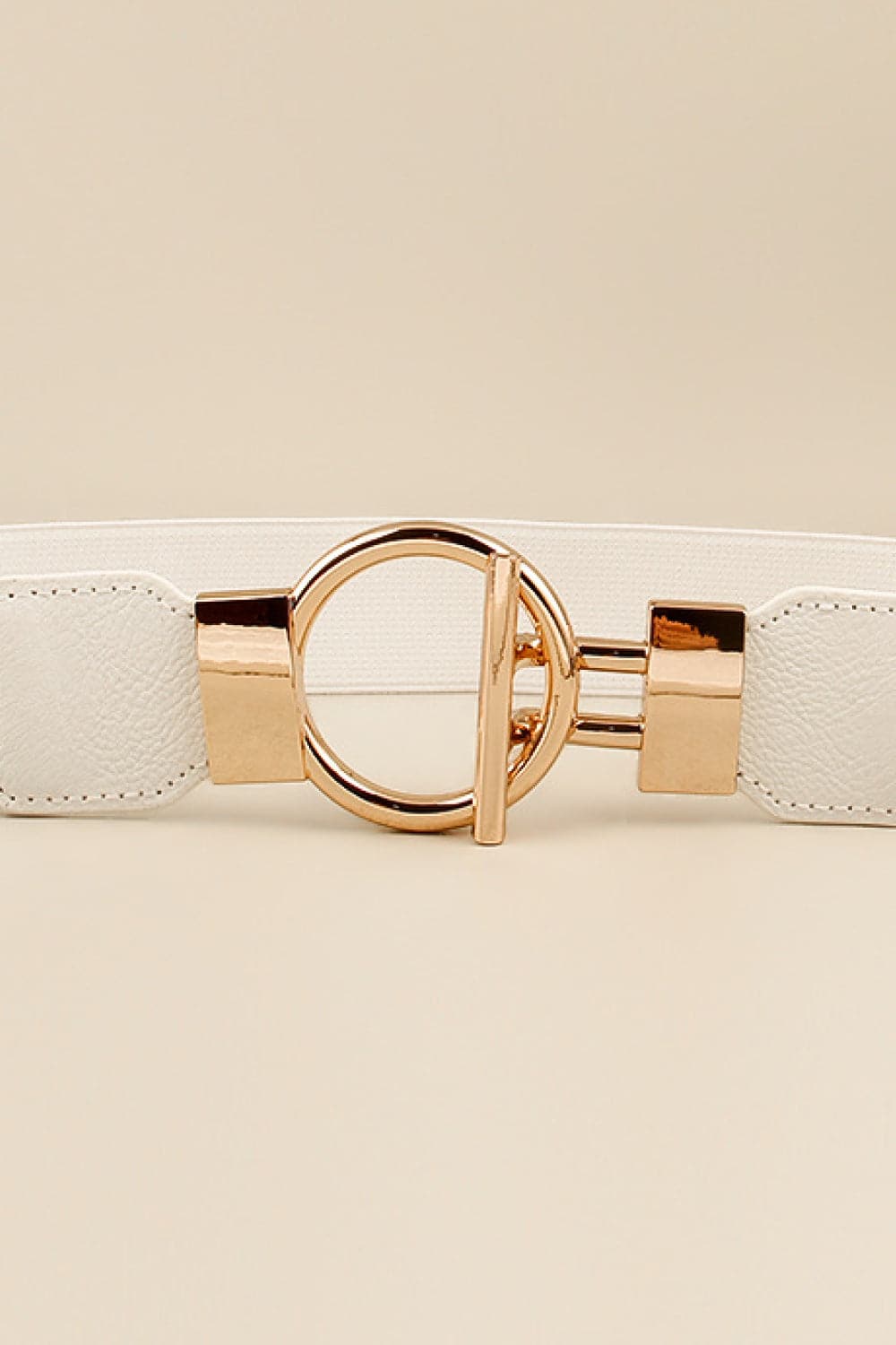 Circle Shape Buckle Zinc Alloy Buckle PU Leather Belt.